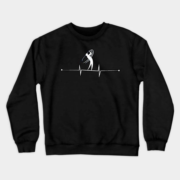 first Golf Player Heartbeat Crewneck Sweatshirt by jaml-12